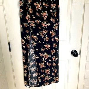 High waisted black/floral skirt!